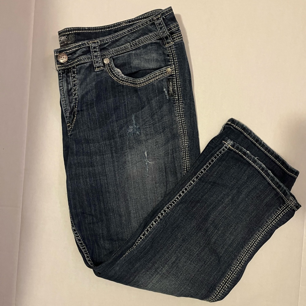 Silver capri jeans